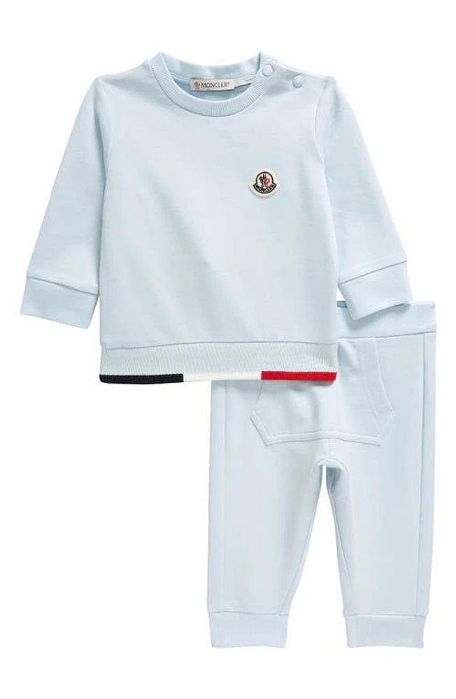 Moncler Kids' Sweatshirt and Joggers Set in Light Blue at Nordstrom, Size 18-24M