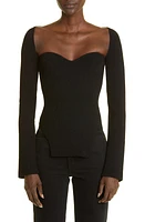 Khaite Maddy Ribbed Bustier Sweater Black at Nordstrom,