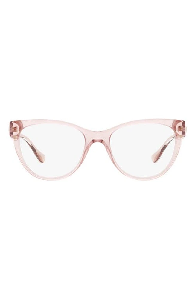 Versace 53mm Cat Eye Optical Glasses in Trans Pink at Nordstrom