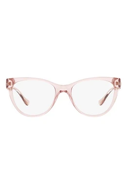 Versace 53mm Cat Eye Optical Glasses in Trans Pink at Nordstrom