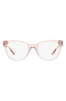 Versace 53mm Cat Eye Optical Glasses in Trans Pink at Nordstrom