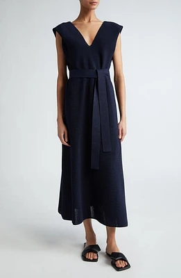 CFCL Washi Belted Sleevless Dress Black-Navy at Nordstrom,