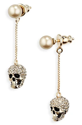 Alexander McQueen Pavé Skull Drop Earrings in 2080 0468/Mix at Nordstrom