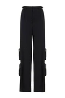 Nocturne Satin Cargo Pants in Black at Nordstrom