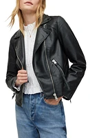 AllSaints Dalby Faux Leather Biker Jacket in Black at Nordstrom, Size 4 Us