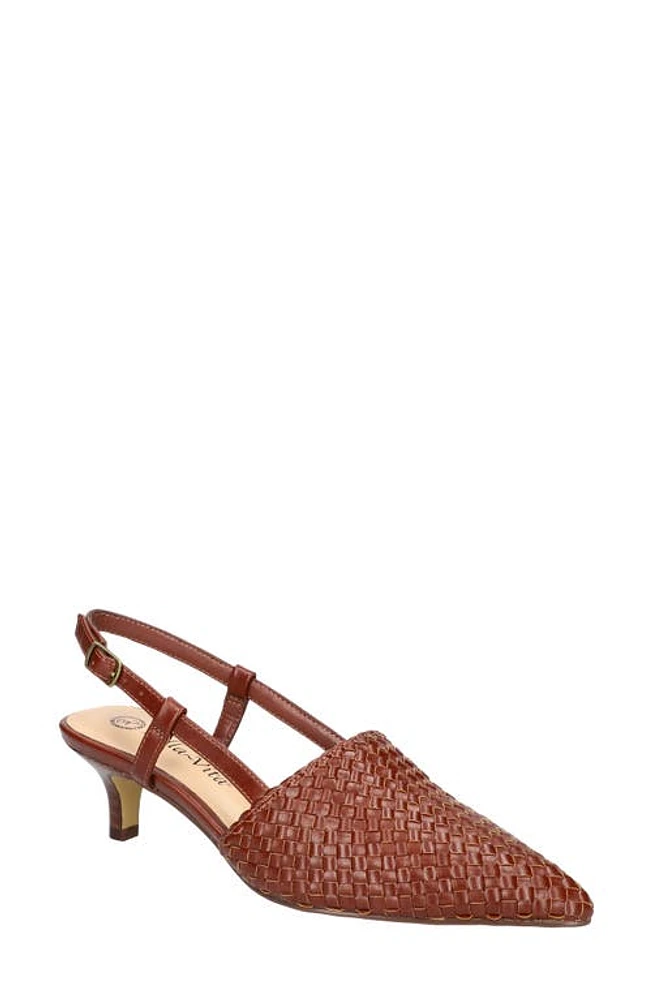 Bella Vita Kaisley Kitten Heel Slingback Pump Dark Tan at Nordstrom,