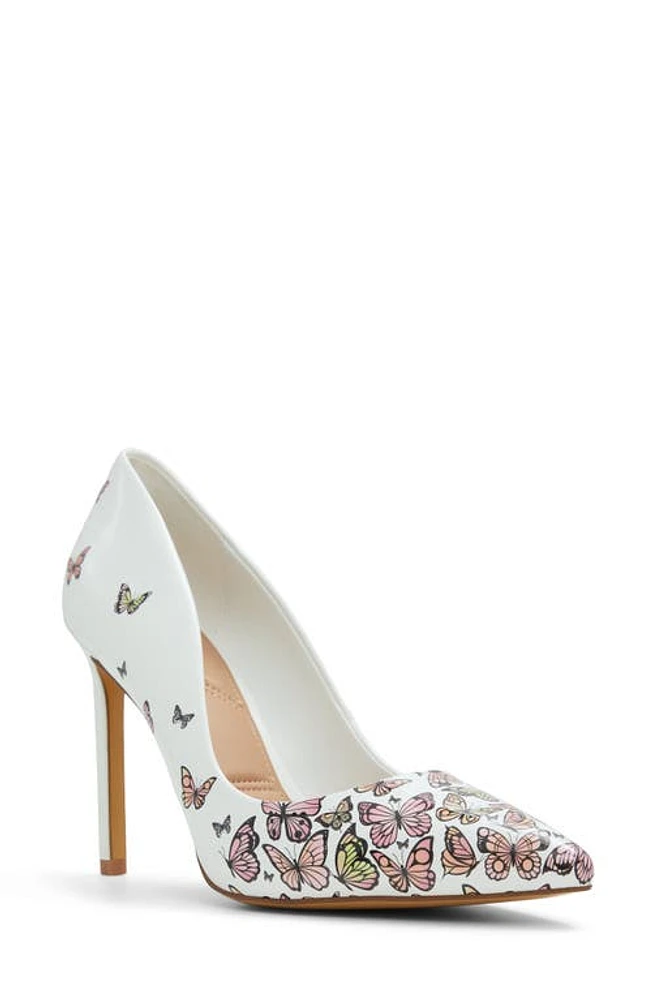 ALDO Lala Pointed Toe Pump in White Multi at Nordstrom, Size 10