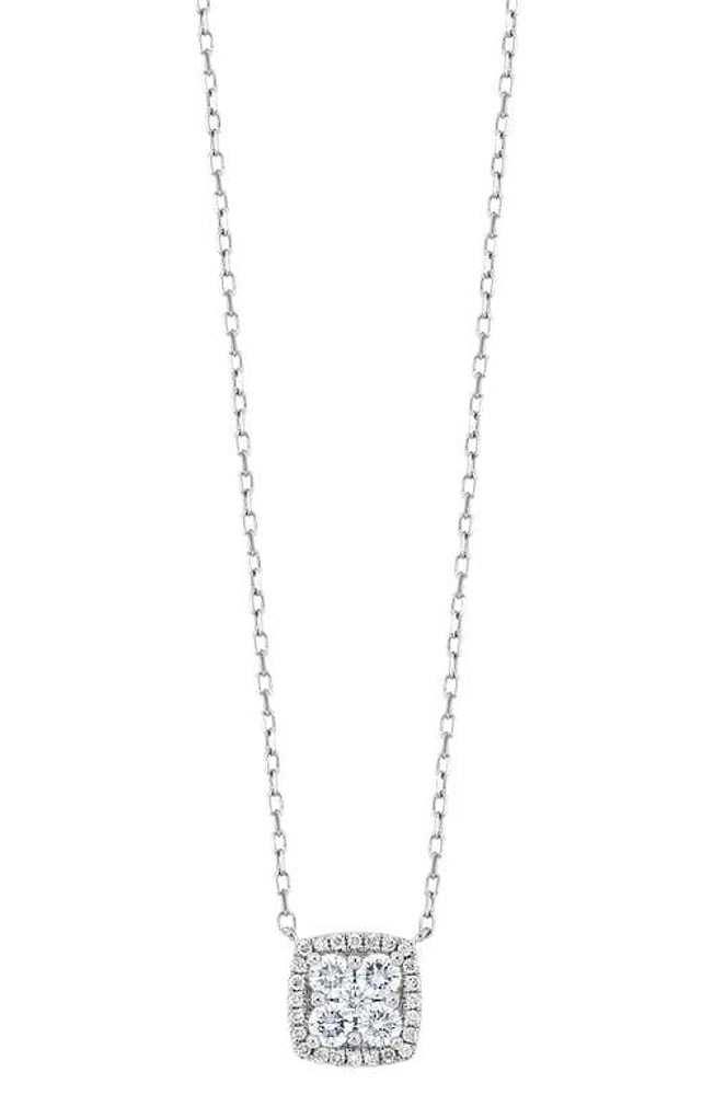 Bony Levy Mika Square Pavé Diamond Pendant Necklace in 18K White Gold at Nordstrom