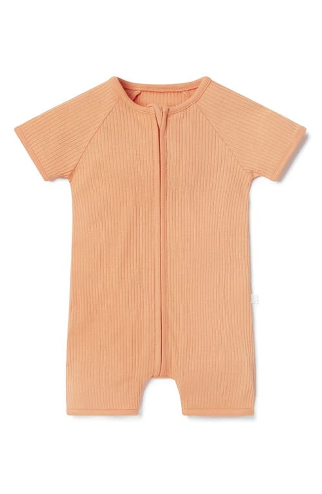 MORI Rib Romper in Ribbed Orange at Nordstrom