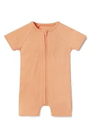 MORI Rib Romper in Ribbed Orange at Nordstrom