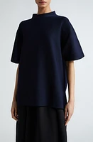 CFCL Garter Mock Neck Knit Top Navy at Nordstrom,