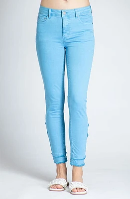 APNY Double Tulip Hem Back Skinny Jeans Blue at Nordstrom,