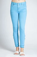 APNY Double Tulip Hem Back Skinny Jeans Blue at Nordstrom,