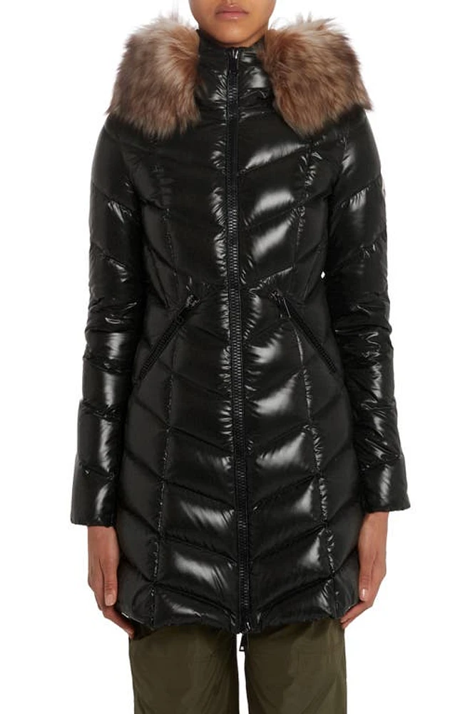 Moncler Marre Quilted Down Coat with Removable Genuine Shearling Trim Black at Nordstrom,