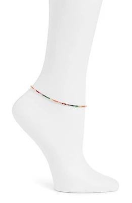 SHYMI Rainbow Cubic Zirconia Tennis Anklet in Gold Multi at Nordstrom