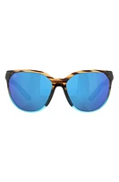 Costa Del Mar Mayfly 58mm Mirrored Polarized Round Sunglasses in Blue Mirror at Nordstrom