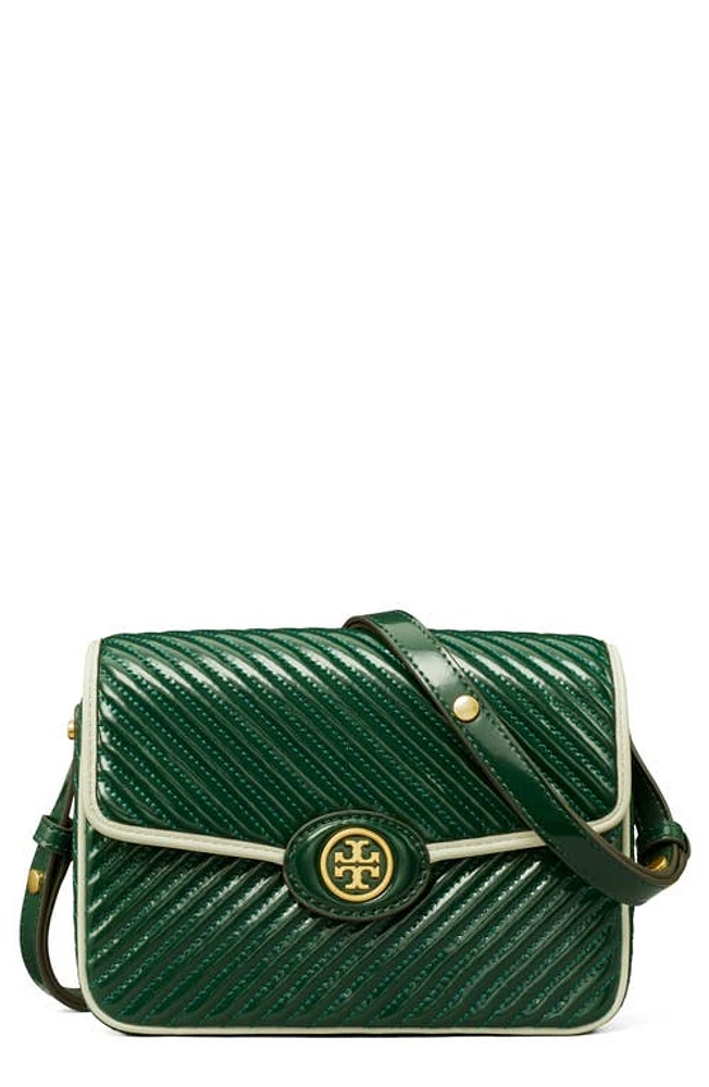 Tory Burch Robinson Quilted Leather Shoulder Bag in Pine Tree at Nordstrom