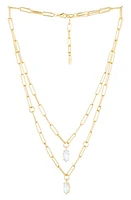 Ettika Layered Paperclip Link Pendant Necklace in Gold at Nordstrom