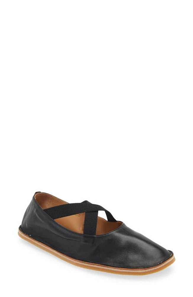 Dries Van Noten Crisscross Strap Ballet Shoe Qu112 Black900 at Nordstrom,