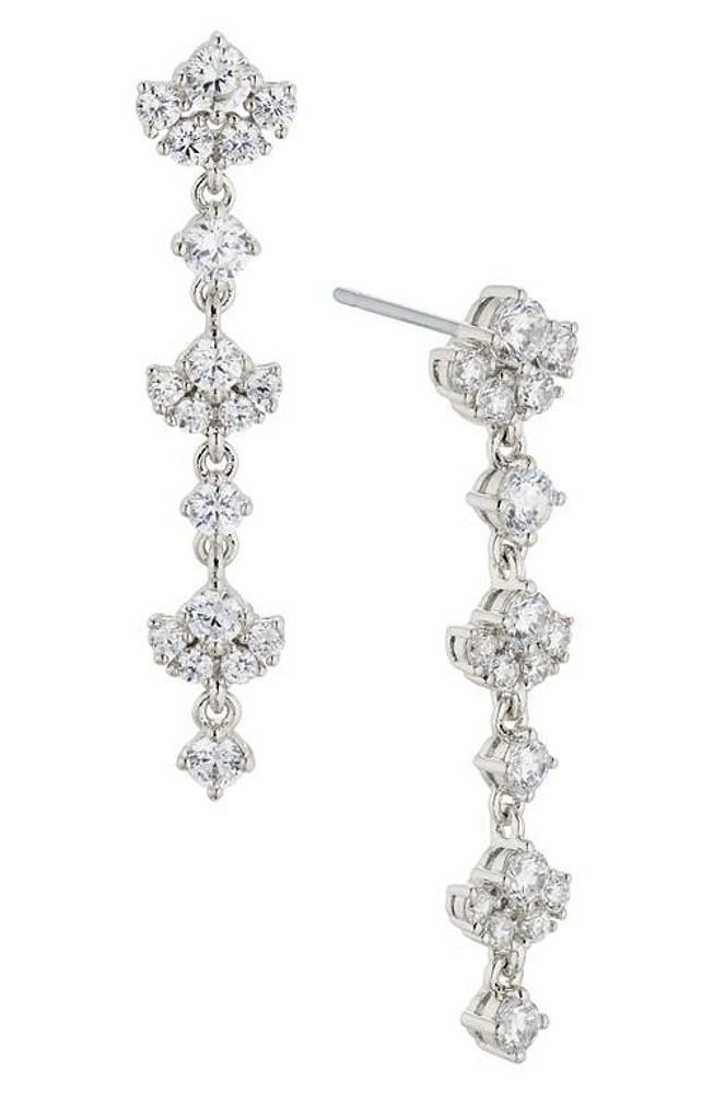 Nadri Cubic Zirconia Linear Drop Earrings in Rhodium at Nordstrom