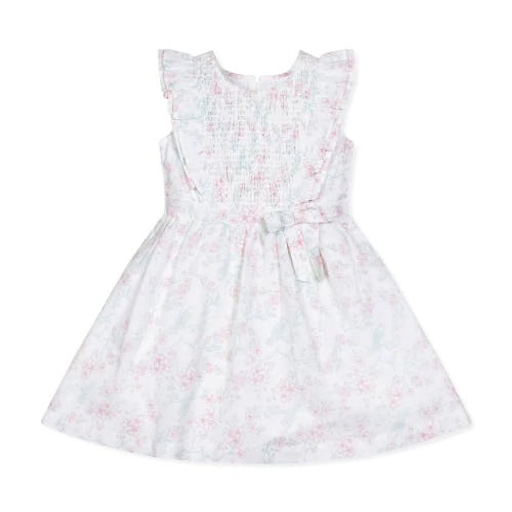 Hope & Henry Girls' Flutter Sleeve Smocked Flower Girl Dress, Infant in Easter Toile at Nordstrom, Size 3-6M