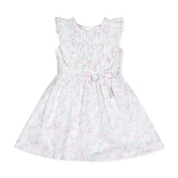 Hope & Henry Girls' Flutter Sleeve Smocked Flower Girl Dress, Infant in Easter Toile at Nordstrom, Size 3-6M