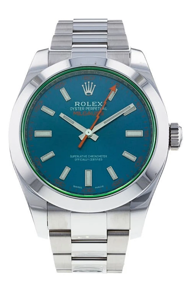 Watchfinder & Co. Rolex Preowned Milgauss Oyster Perpetual Braclet Watch, 40mm in Steel at Nordstrom