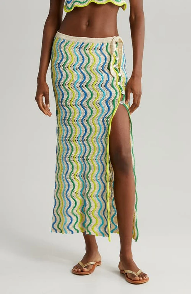 Capittana Jade Stripe Cover-Up Sweater Skirt Multi at Nordstrom,