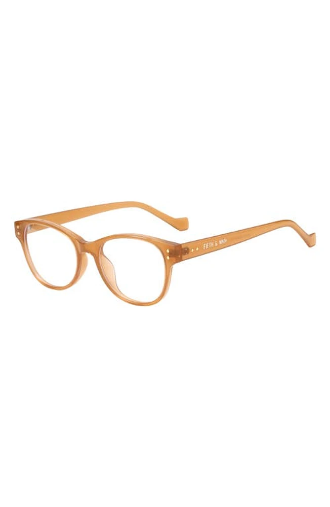 Fifth & Ninth Montreal 60mm Round Blue Light Blocking Glasses in Amber/Clear at Nordstrom