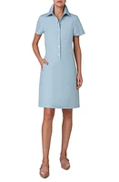 Akris Cotton & Silk Blend Polo Dress Bleached Denim at Nordstrom,