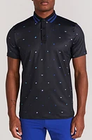 Redvanly Langham Print Stripe Collar Polo at Nordstrom,