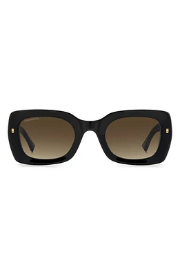 Dsquared2 51mm Rectangular Sunglasses in Black /Brown Gradient at Nordstrom