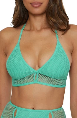 Becca Network Open Knit Halter Bikini Top Bermuda at