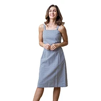 Hope & Henry Womens' Seersucker Sheath Dress in Navy Gingham Seersucker at Nordstrom