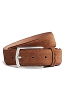 ZEGNA Triple Stitch Suede Belt in Vicuna at Nordstrom