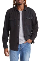 DARK SEAS Lester Cotton Flannel Shirt in Charcoal at Nordstrom, Size Small