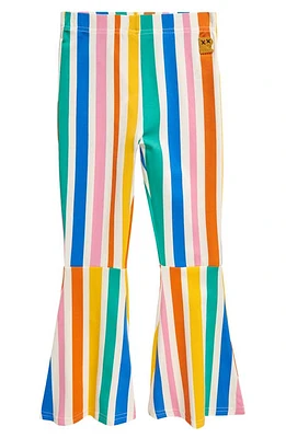 Rock Your Baby Kids' Rainbow Stripe Flare Leggings Cream Multi at Nordstrom,