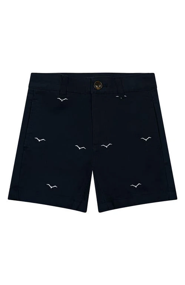 Brooks Brothers Kids' Seagull Embroidered Cotton Chino Shorts Navy at Nordstrom,