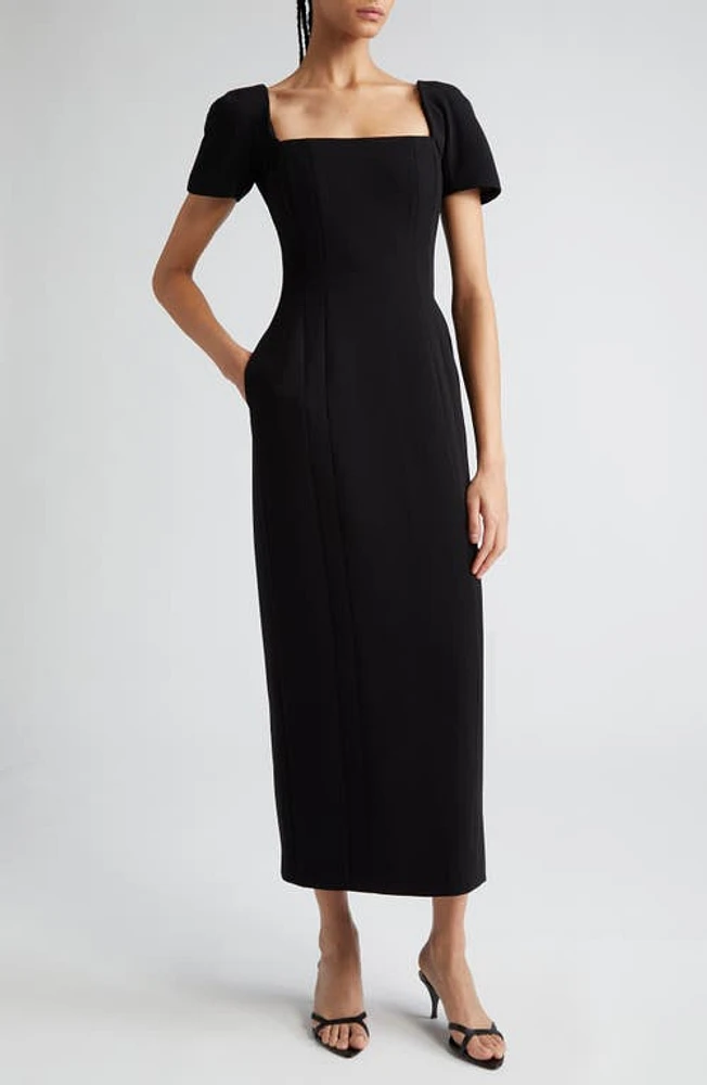 A. L.C. Elvie Short Sleeve Sheath Dress Black at Nordstrom,