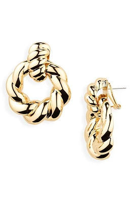 Carolina Herrera Twist Door Knocker Drop Earrings in Gold 902 at Nordstrom