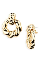 Carolina Herrera Twist Door Knocker Drop Earrings in Gold 902 at Nordstrom