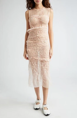 Cecilie Bahnsen Vanda Sleeveless Silk Midi Dress in Light Pink at Nordstrom, Size 10 Us