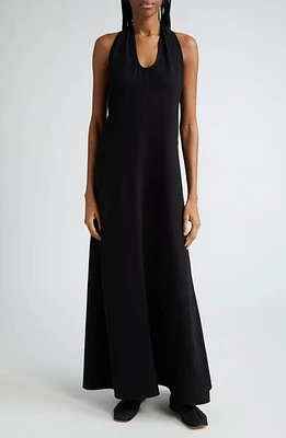 Proenza Schouler Ember Matte Crepe Halter Maxi Dress Black at Nordstrom,