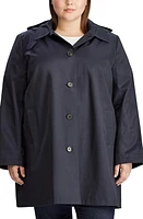 Lauren Ralph Balmacaan Single Breasted Raincoat Dk Navy at Nordstrom,