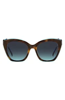 Missoni 54mm Cat Eye Sunglasses in Havana Teal/Grey Shaded Blue at Nordstrom