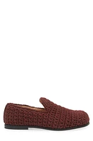 JW Anderson Popcorn Crochet Loafer Burgundy at Nordstrom,