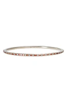 Armenta New World Baguette Garnet Bangle Bracelet in Silver at Nordstrom, Size Medium