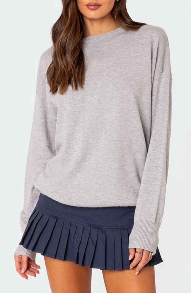 EDIKTED You Time Oversize Sweater Gray-Melange at Nordstrom,