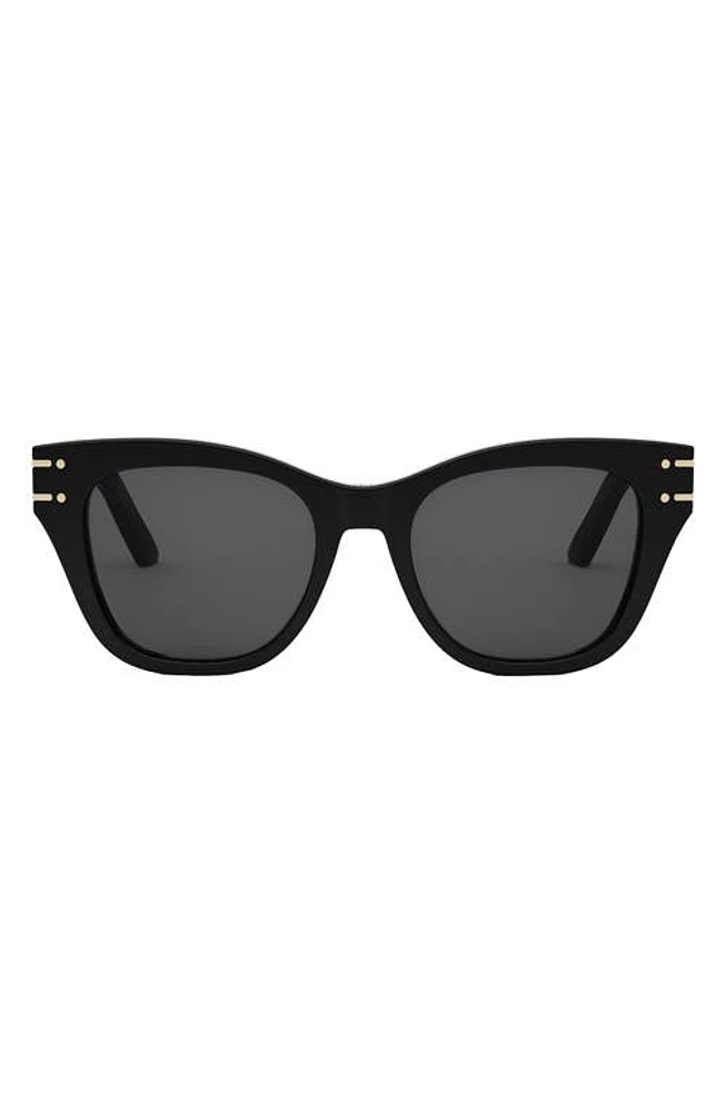 'Diorsignature B4I 52mm Butterfly Sunglasses in Shiny Black /Smoke at Nordstrom