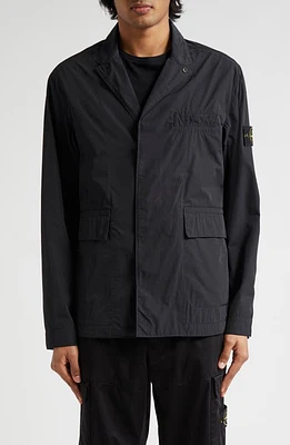 Stone Island Giacca Microtwill Blazer Black at Nordstrom,